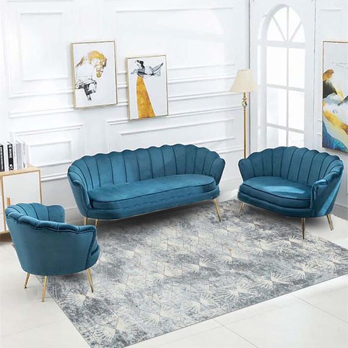 DS05 BLUE POZA 1 Covor Domino DS05B Gri/ Albastru