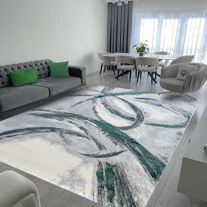 HE776 VERDE POZA Covor Modern EFES cod: HE776 Gri/ Verde