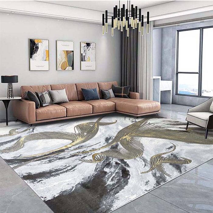 HE778 AURIU POZA Covor Modern EFES cod: HE778 Gri/ Mustar