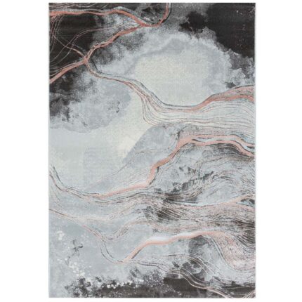 Covor Modern EFES cod: HE780 Gri/ Roz - imagine 2