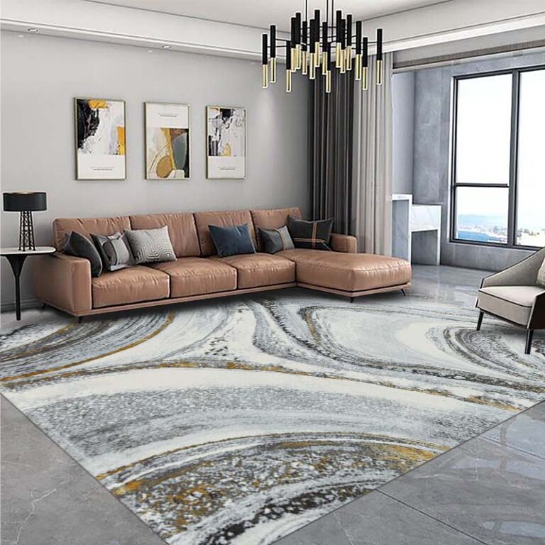 Covor Modern EFES cod: HE783 Gri/Auriu