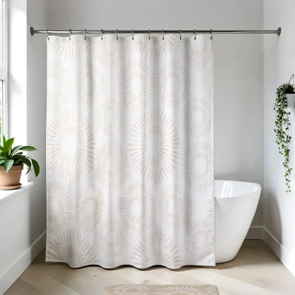 PERDEA DUȘ EVA 180X180 CM - DESIGN SPIRALE - ALB