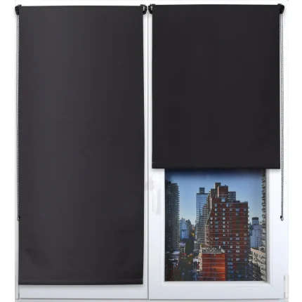 RULOU BLACKOUT 150X180 CM – NEGRU COMPOZIȚIE POLYESTER + PVC | JALUZELE