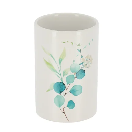 SUPORT PERIUȚE CERAMICĂ DESIGN FLORAL - ALB / BLEU