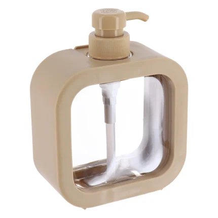 DISPENSER SĂPUN PLASTIC 500ML - BEJ / TRANSPARENT