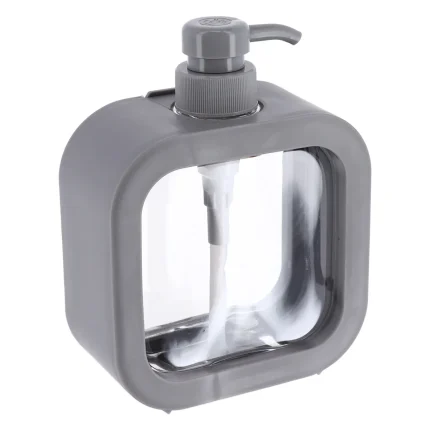 DISPENSER SĂPUN PLASTIC 500ML - GRI / TRANSPARENT
