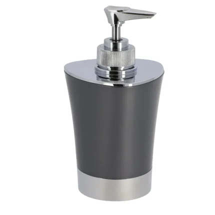 DISPENSER SĂPUN PLASTIC 280 ML CONIC - GRI / ARGINTIU