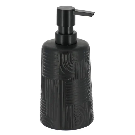 DISPENSER SĂPUN CERAMICĂ 430ML MOTIVE ETNICE - NEGRU