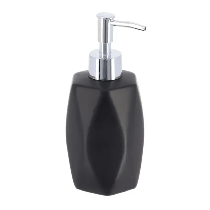 DISPENSER SĂPUN CERAMICĂ 330 ML DESIGN DIAMANT - NEGRU
