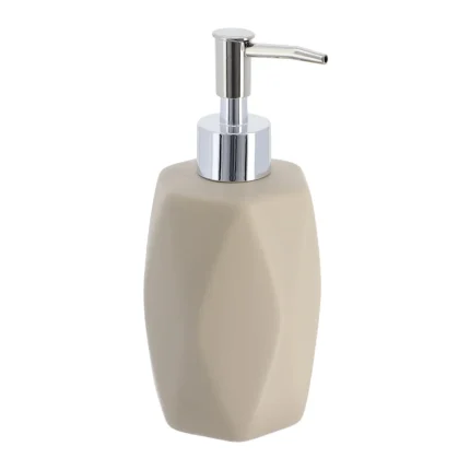 DISPENSER SĂPUN CERAMICĂ 330 ML DESIGN DIAMANT - GREIGE