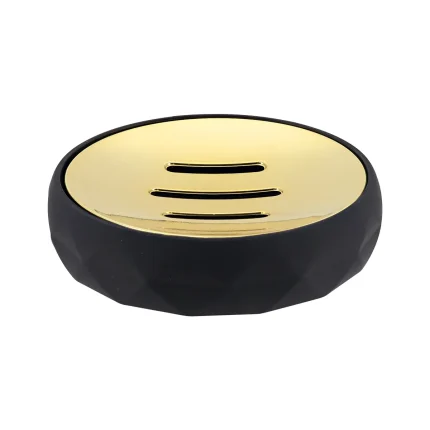 SĂPUNIERA PLASTIC ROTUND - NEGRU