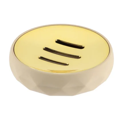 SĂPUNIERA PLASTIC ROTUND - BEJ