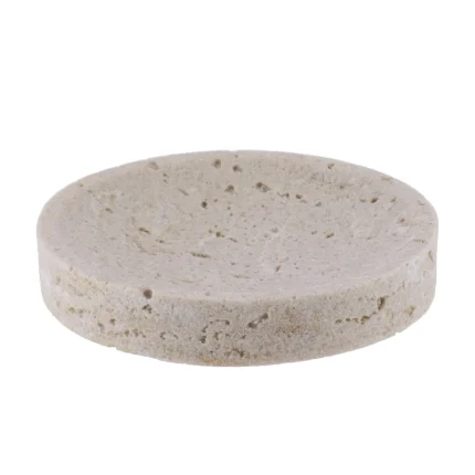 SĂPUNIERA POLIRĂȘINĂ ROTUNDĂ DESIGN PIATRĂ - GRI