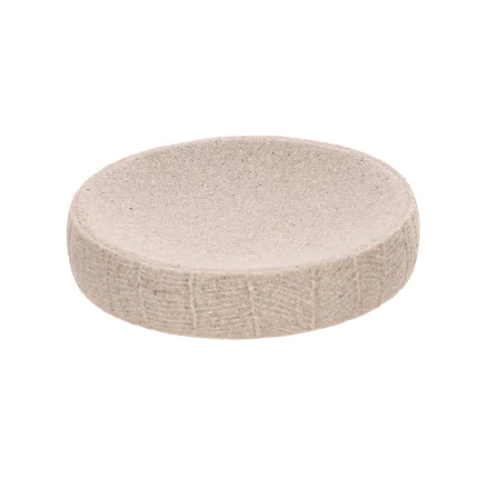 SĂPUNIERA POLIRĂȘINĂ ROTUNDĂ EFECT FRUNZA - CREM