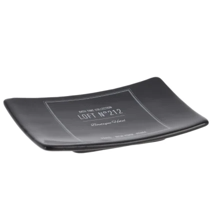 SĂPUNIERA CERAMICĂ DESIGN GRAFIC - NEAGRĂ