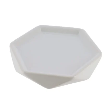 SĂPUNIERA CERAMICĂ DESIGN DIAMANT - ALBA