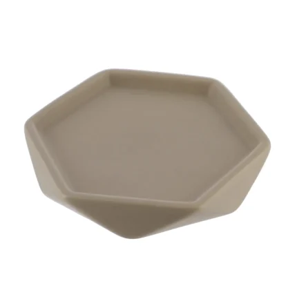 SĂPUNIERA CERAMICĂ DESIGN DIAMANT - GREIGE