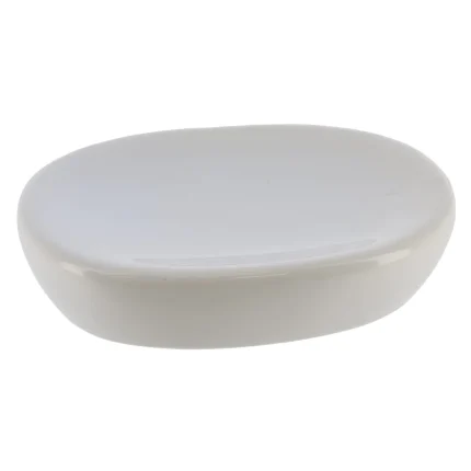 SĂPUNIERA CERAMICĂ OVALA LUCIOASA - ALBA