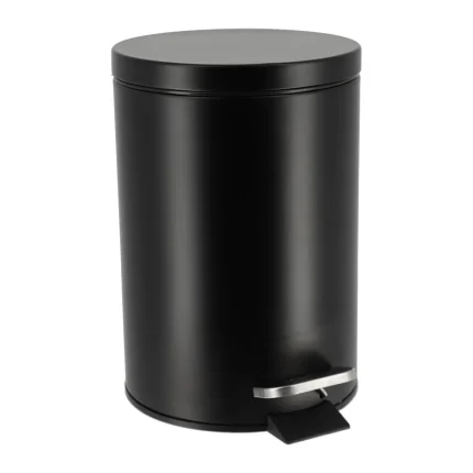 COȘ GUNOI CU CAPAC OTEL INOX 3L ROTUND - NEGRU MAT | COȘURI DE GUNOI BAIE
