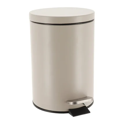 COȘ GUNOI CU CAPAC OTEL INOX 3L ROTUND - GREIGE | COȘURI DE GUNOI BAIE