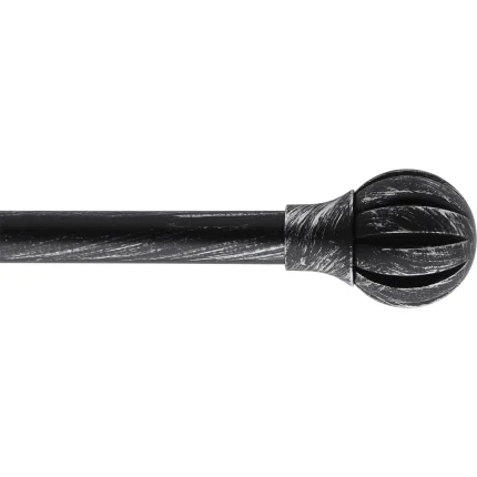 GALERIE PERDEA SIMPLA EXT 120-210 CM/FI19/ZEN – NEGRU/ARGINTIU MATERIAL FIER FORJAT