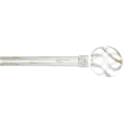 GALERIE PERDEA SIMPLA EXT 120-210 CM/FI19/ASTI – ALB/AURIU MATERIAL FIER FORJAT