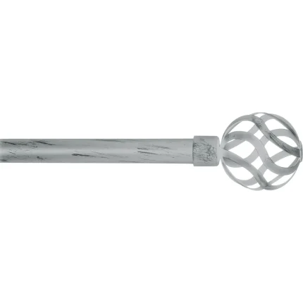 GALERIE PERDEA SIMPLA EXT 120-210 CM/FI19/ASTI – GRI/NEGRU MATERIAL FIER FORJAT