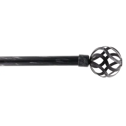 GALERIE PERDEA SIMPLA EXT 120-210 CM/FI19/ASTI – NEGRU/ARGINTIU MATERIAL FIER FORJAT