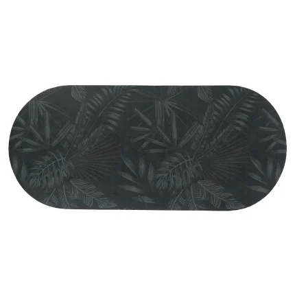 COVOR DE BAIE OVAL 45X100CM - ESSENTIAL NATURE - MAT CULOARE NEGRU/VERDE