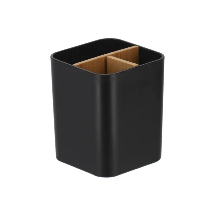 Organizator X3 BAMBOO 9X9X11 cm – Negru | Organizatoare baie