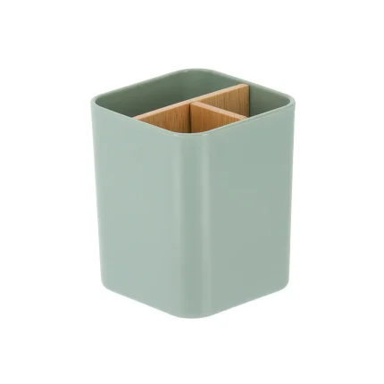 Organizator X3 BAMBOO 9X9X11 cm – Verde mentă | Organizatoare baie