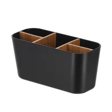 Organizator X5 BAMBOO 21X9X10 cm – Negru | Organizatoare baie