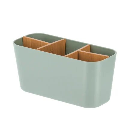 Organizator X5 BAMBOO 21X9X10 cm – Verde mentă | Organizatoare baie