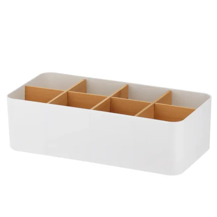 Organizator X8 BAMBOO 26,5X12,5X8 cm – Alb | Organizatoare baie