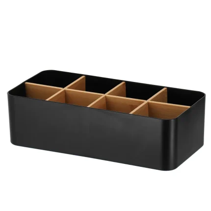 Organizator X8 BAMBOO 26,5X12,5X8 cm – Negru | Organizatoare baie
