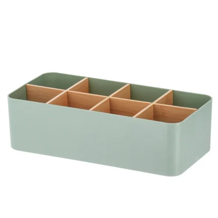Organizator X8 BAMBOO 26,5X12,5X8 cm – Verde mentă | Organizatoare baie