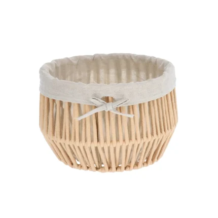 Coș rufe efect sfoară POLIESTER / BUMBAC 30X20 cm - Bej | Organizatoare baie