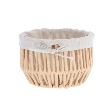 Coș rufe efect sfoară POLIESTER / BUMBAC  22X15 cm - Bej | Organizatoare baie