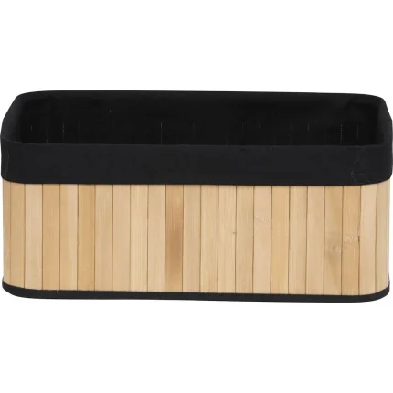 Coș bambus mediu BAMBUS / IN 37X25X15 cm – Bamboo / Negru | Organizatoare baie