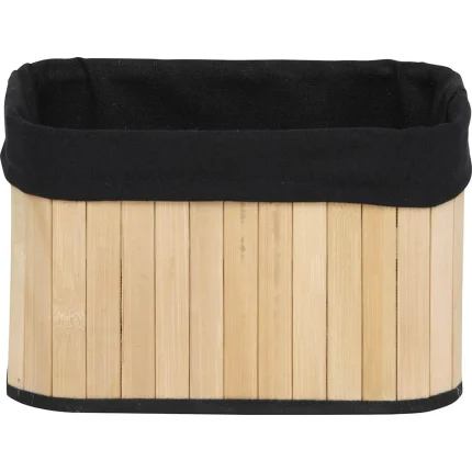 Coș bambus mic BAMBUS / IN 22X16X14 cm - Bamboo / Negru | Organizatoare baie