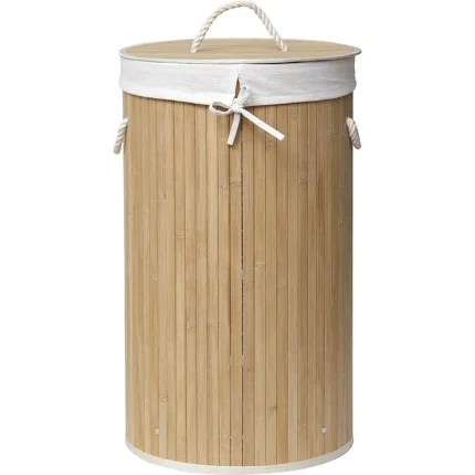 Coș rufe BAMBUS rotund cu capac 40,5X19X64 cm - BAMBOO / IN | Organizatoare baie