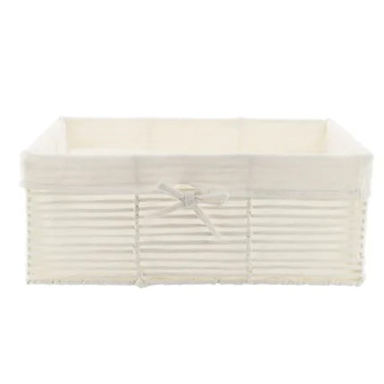 Coș depozitare HÂRTIE / METAL / IN 44X31X17 cm – Alb | Organizatoare baie
