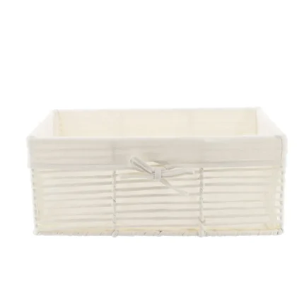 Coș depozitare HÂRTIE / METAL / IN  39X26X15,5 cm – Alb | Organizatoare baie