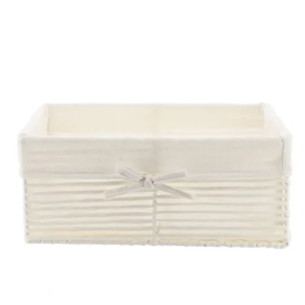 Coș depozitare HÂRTIE / METAL / IN 34X23,5X14 cm – Alb | Organizatoare baie