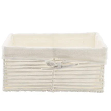 Coș depozitare HÂRTIE / METAL / IN 30X20,5X13,5 cm - Alb | Organizatoare baie