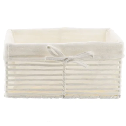 Coș depozitare HÂRTIE / METAL / IN 25X16,5X12 cm – Alb | Organizatoare baie