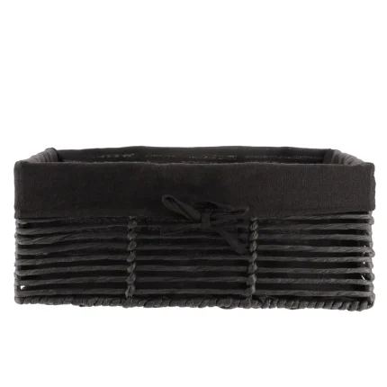 Coș depozitare HÂRTIE / METAL / IN 39X26X15,5 cm – Negru | Organizatoare baie