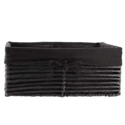 Coș depozitare HÂRTIE / METAL / IN 34X23,5X14 cm – Negru | Organizatoare baie