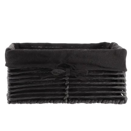 Coș depozitare HÂRTIE / METAL / IN 30X20,5X13,5 cm – Negru | Organizatoare baie