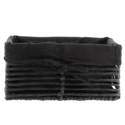 Coș depozitare HÂRTIE / METAL / IN 25X16,5X12 cm - Negru | Organizatoare baie